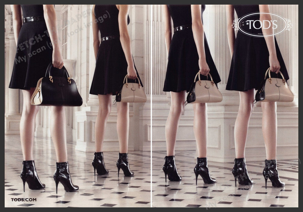 Tod's Shoes 2000s Print Advertisement Ad (2 pages) 2013 Legs Many Fetch the Paper!