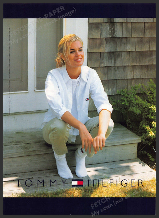 Tommy Hilfiger 1990s Print Advertisement Ad 1998 Rebecca Romijn Steps Tommy Hilfiger