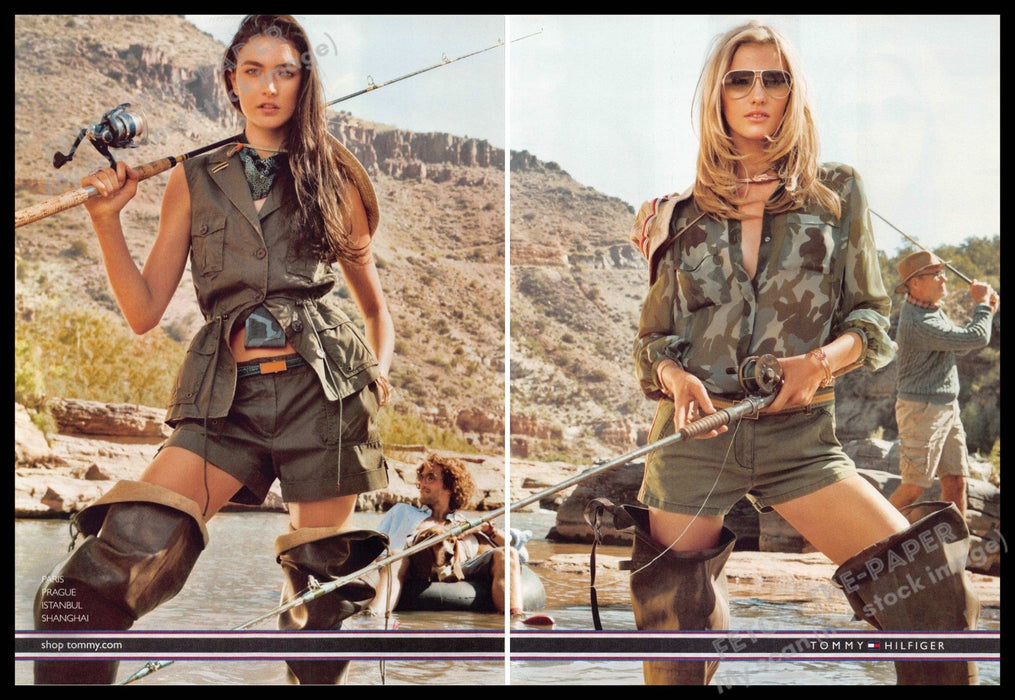 Tommy Hilfiger 2010s Print Advertisement (2 page) 2012 Legs Models Fly Fishing Tommy Hilfiger