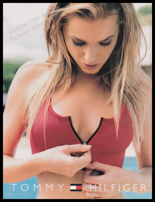 Tommy Hilfiger Swimwear 1990s Print Advertisement Ad 1999 Sexy Blonde Fetch the Paper!