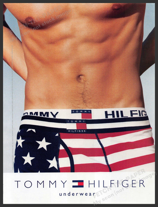 Tommy Hilfiger Underwear 2000s Print Advertisement 2002 Male Six Pack Abs Fetch-the-Paper