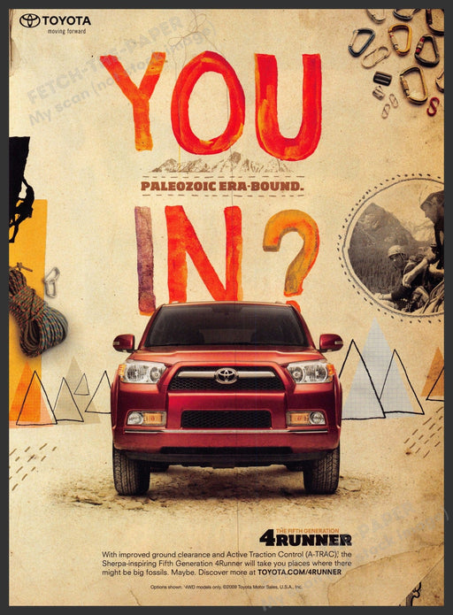 Toyota 4Runner 2000s Print Advertisement Ad 2009 "Paleozoic era-bound" Toyota