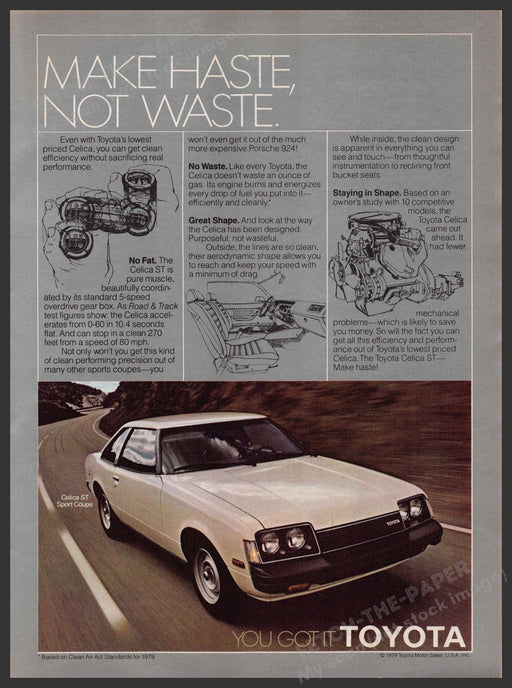 Toyota Celica ST Sport Coupe 1970s Print Advertisement 1979 Toyota