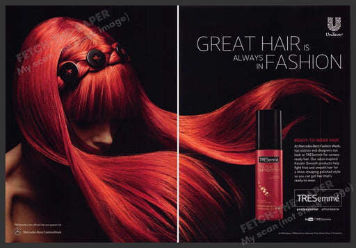 Tresemme Hair Color Bright Red 2000s Print Advertisement Ad (2 pages) 2013 Fetch the Paper!