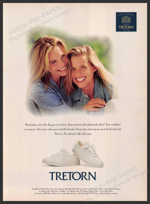 Tretorn Shoes 1990s Print Advertisement 1995 Sisters Bond Tretorn