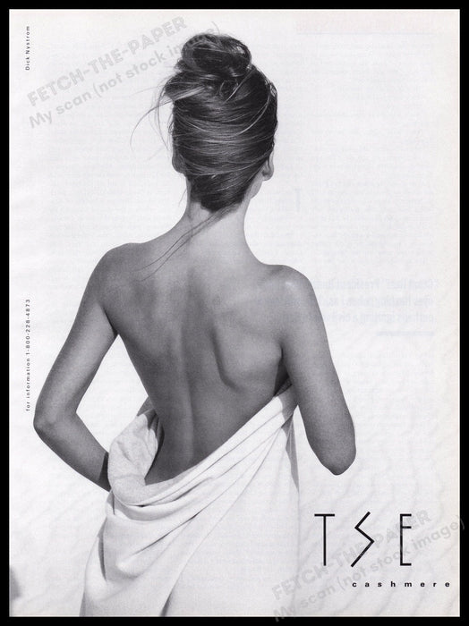 TSE Cashmere Bare Back 1990s Print Advertisement Ad 1993 Fetch the Paper!