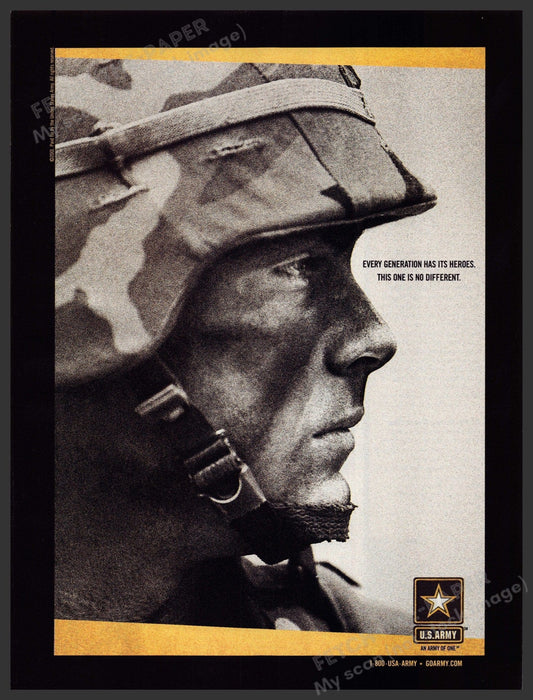 U.S. Army 2000s Print Advertisement Ad 2002 "Every generation has its heroes" Fetch-the-Paper