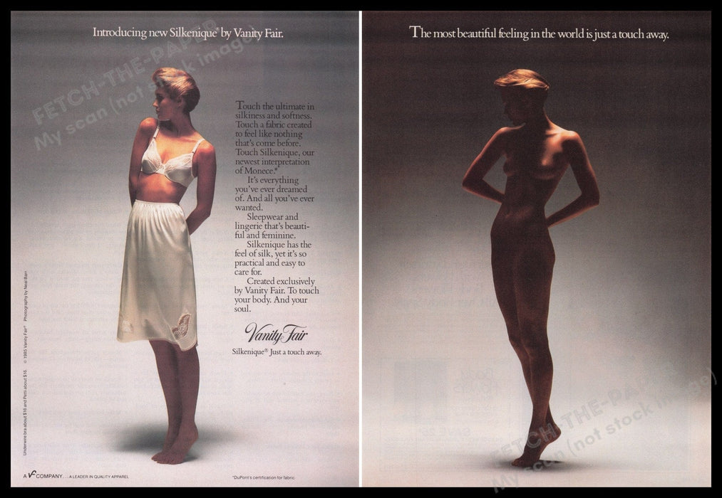 Vanity Fair 1980s Print Advertisement Ad (2 pages) 1985 Fetch the Paper!