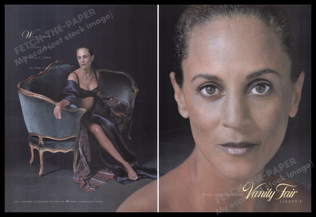 Vanity Fair Lingerie 1990s Print Advertisement (2 pages) 1997 Legs Fetch the Paper!