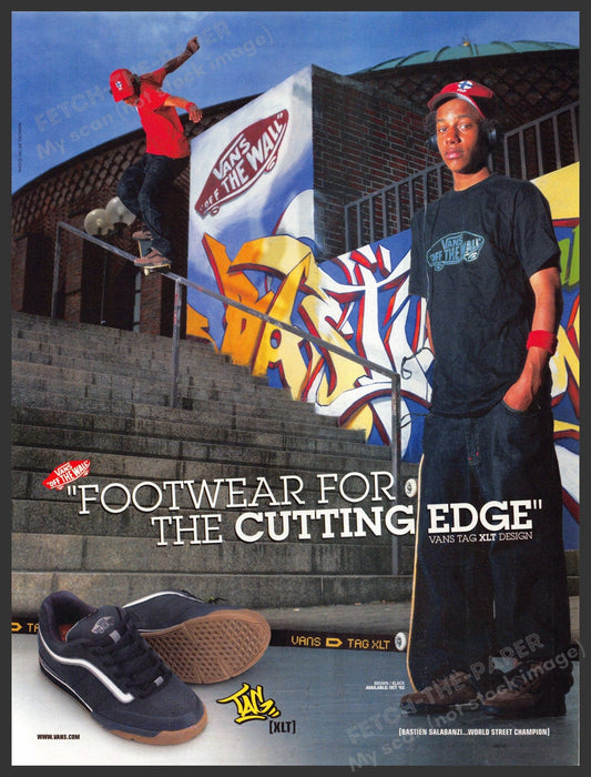 Vans Bastien Salabanzi 2000s Print Advertisement 2002 Skateboarder Tag XLT Fetch-the-Paper