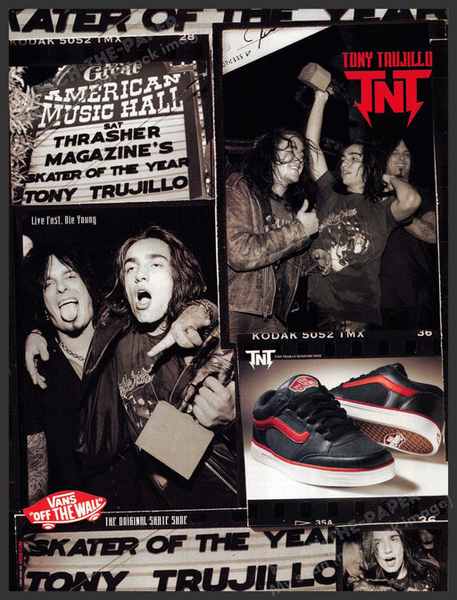 Vans Tony Trujillo 2000s Print Advertisement 2003 TNT "Off the Wall" Skater Fetch-the-Paper