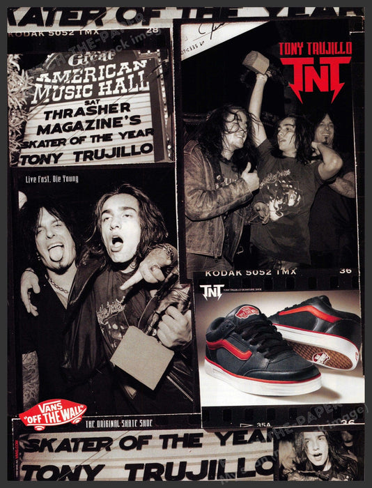 Vans Tony Trujillo 2000s Print Advertisement 2003 TNT "Off the Wall" Skater Fetch-the-Paper