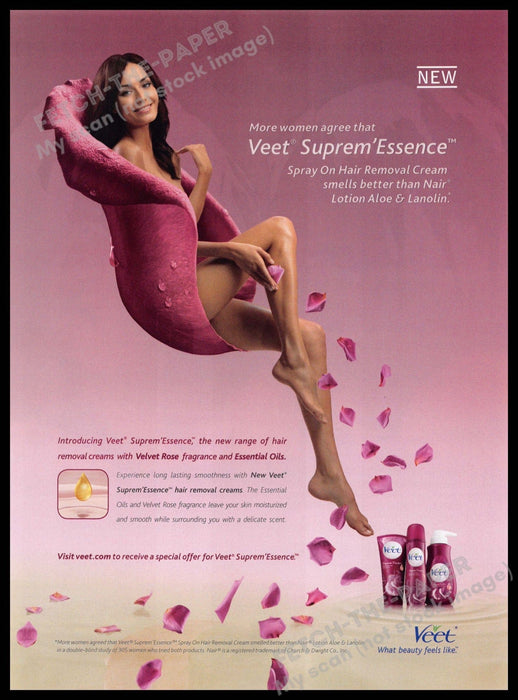 Veet 2010s Print Advertisement 2010 Legs Hair Removal Rose Petal Veet