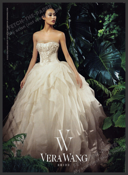 Vera Wang Bridal Dress 2000s Print Advertisement Ad 2013 Beautiful Bride Fetch the Paper!