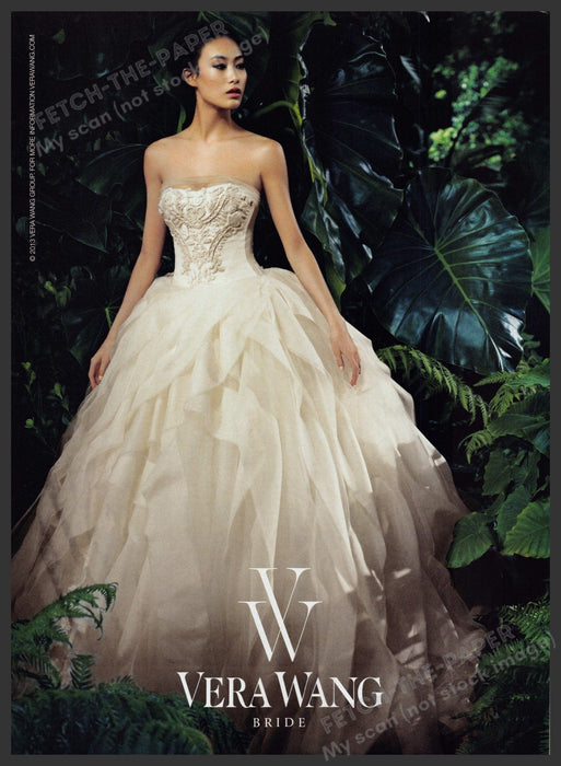 Vera Wang Bridal Dress 2000s Print Advertisement Ad 2013 Beautiful Bride Fetch the Paper!