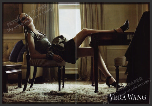 Vera Wang Clothing 2000s Print Advertisement Ad (2 pages) 2008 Long Legs Table Fetch the Paper!