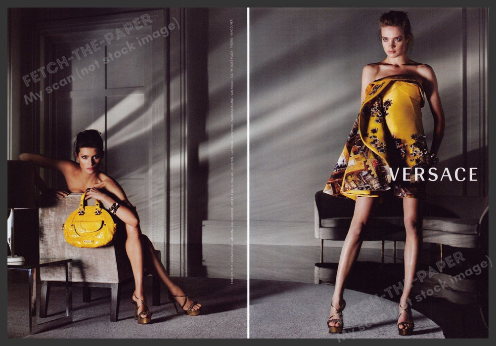 Versace Clothing 2000s Print Advertisement (2 pages) 2008 Long Legs High Fashion Fetch the Paper!