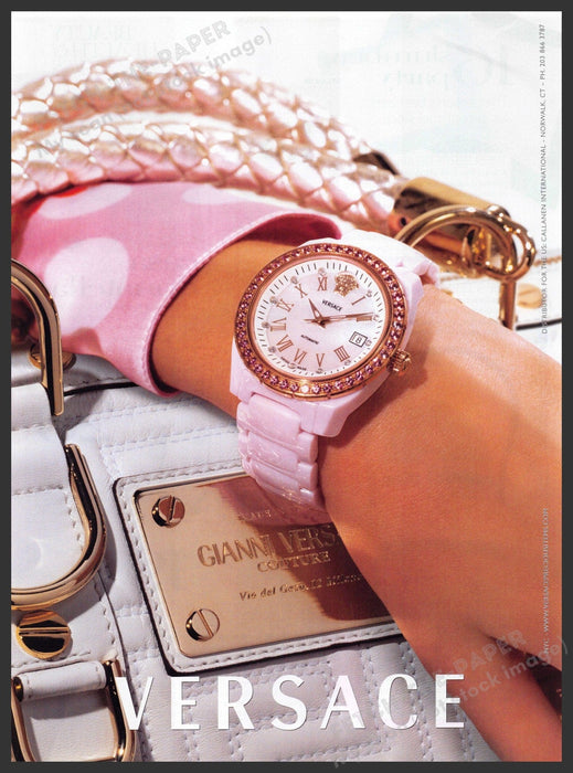 Versace Watch 2000s Print Advertisement 2007 Pink Versace