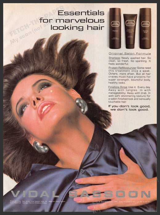 Vidal Sassoon 1980s Print Advertisement Ad 1985 Marvelous Hair Vidal Sassoon
