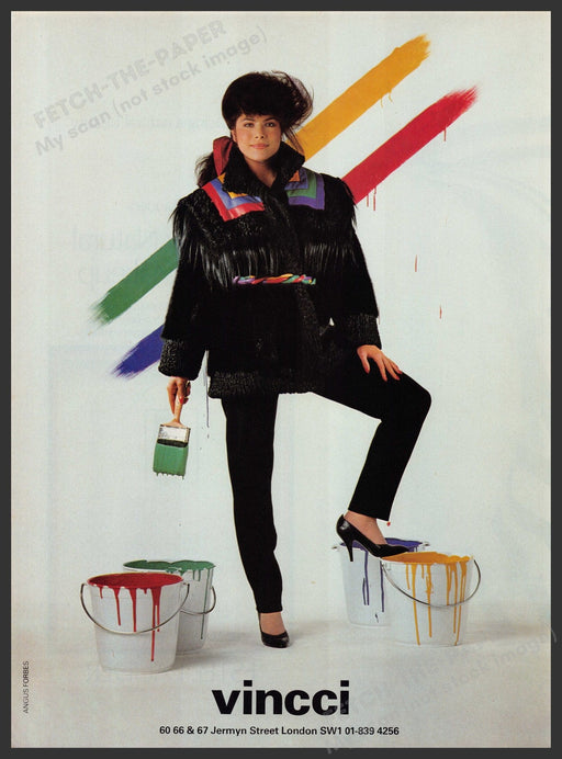 Vincci Clothing London 1980s Print Advertisement Ad 1982 Fetch the Paper!