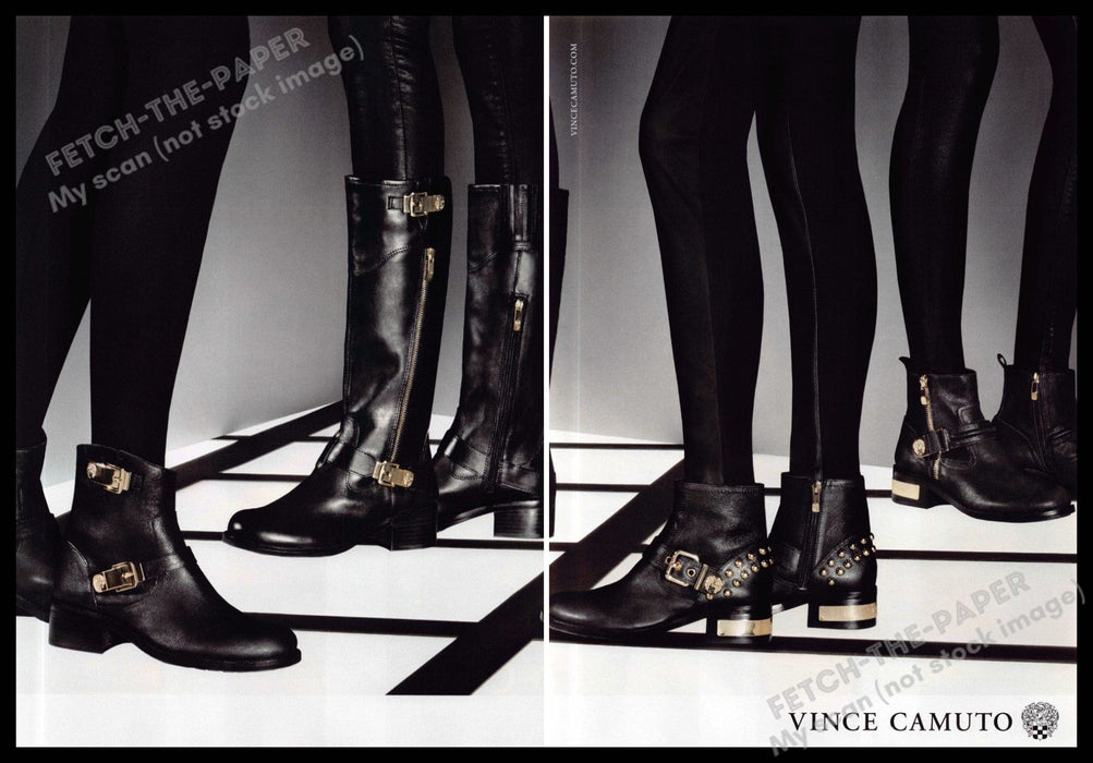 Vince Camuto 2010s Print Ad (2 page) 2013 Legs Black Tights Footwear Vince Camuto