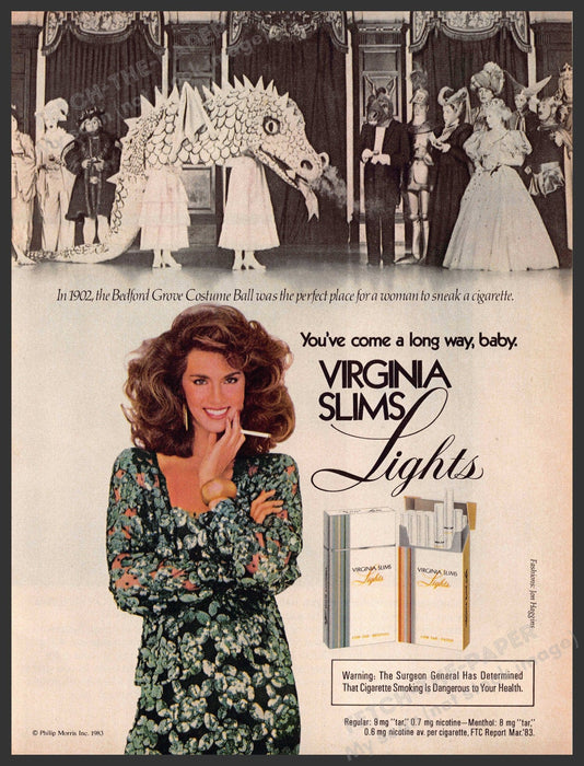 Virginia Slims Lights 1980s Magazine Print Advertisement 1983 Bedford Grove Ball Virginia Slims