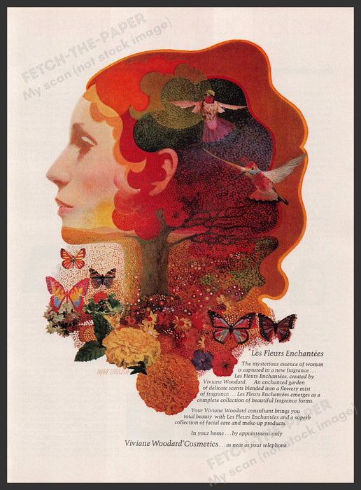 Viviane Woodard Cosmetics 1960s Print Advertisement Ad 1969 Les Fleurs Enchantee Fetch the Paper!