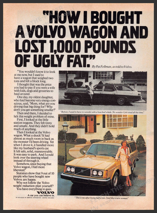 Volvo Wagon Pat Fellman 1970s Print Advertisement 1979 Volvo