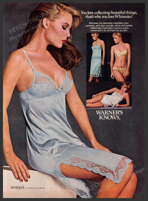 Warner's 1980s Print Advertisement 1982 Legs Whimsies Lingerie Petti-slips Fetch-the-Paper