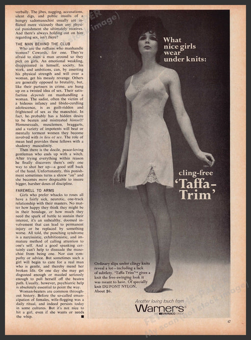 Warner's Taffa-Trim Lingerie 1960s Print Advertisement Ad 1969 Legs Fetch the Paper!