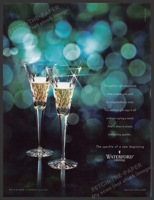 Waterford Crystal Lismore Flutes 2010s Print Advertisement Ad 2010 Fetch-the-Paper