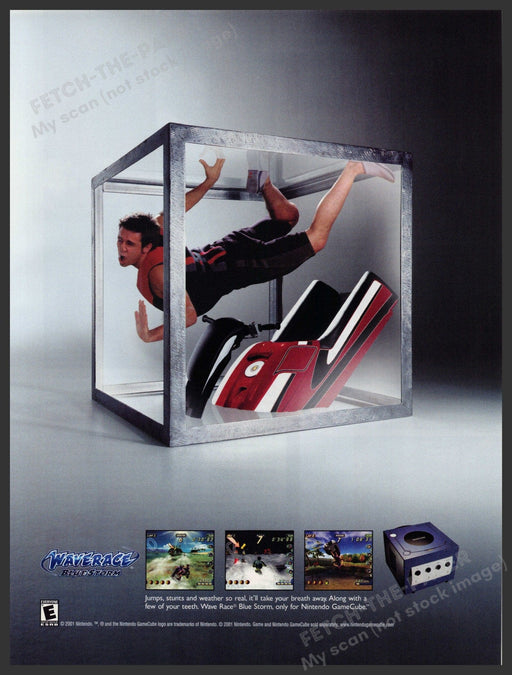 Waverace Blue Storm Video Game 2000s Print Advertisement 2001 Game Cube Stuck Fetch-the-Paper