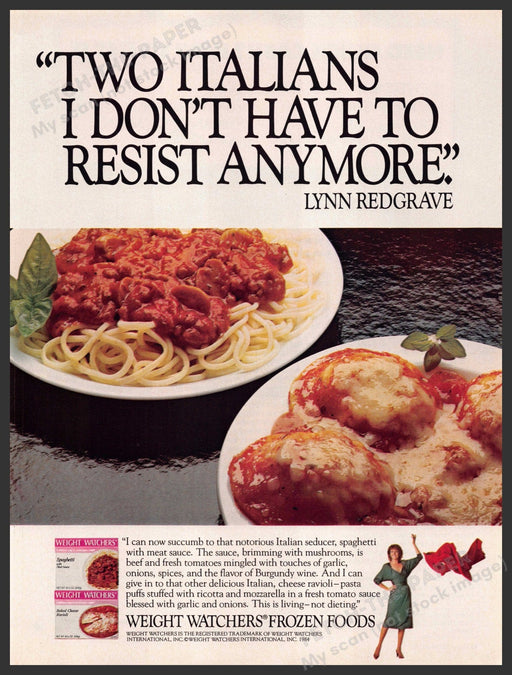 Weight Watchers 1980s Magazine Print Advertisement 1985 Lynn Redgrave Weight Watchers