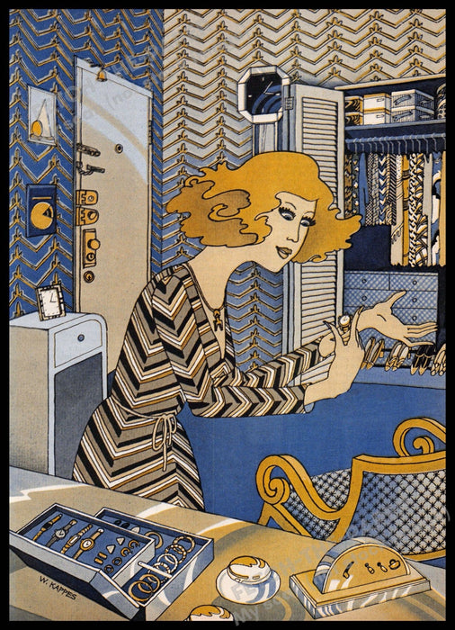 Werner Kappes Artist 1970s Magazine Illustration 1977 "Compulsive" Werner Kappes