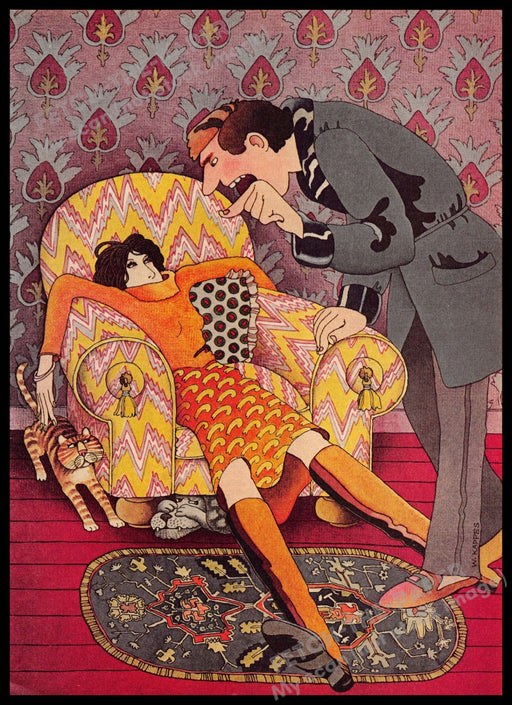 Werner Kappes Artist 1970s Magazine Illustration 1977 "Criticism" Werner Kappes