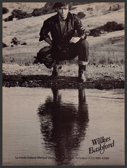 Wilkes Bashford Clothing Store 1970s Print Advertisement 1977 Water Reflection Fetch-the-Paper