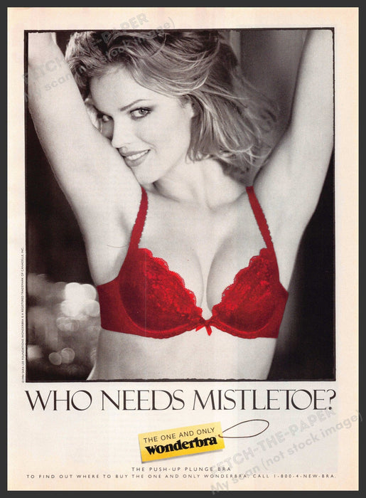 Wonderbra 1990s Print Advertisement Ad 1994 Who Needs Mistletoe Bra Wonderbra