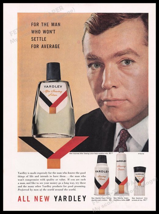 Yardley After Shaving Lotion Products 1950s Print Advertisement Ad 1959 Fetch the Paper!