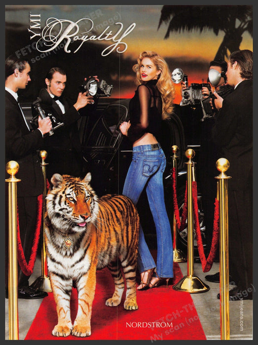 YMI Jeans 2000s Print Advertisement 2007 Red Carpet Paparazzi Tiger Fetch-the-Paper