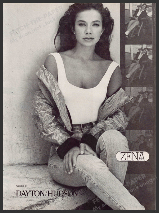 Zena 1980s Print Advertisement Ad 1989 Jeanswear Justine Bateman Zena