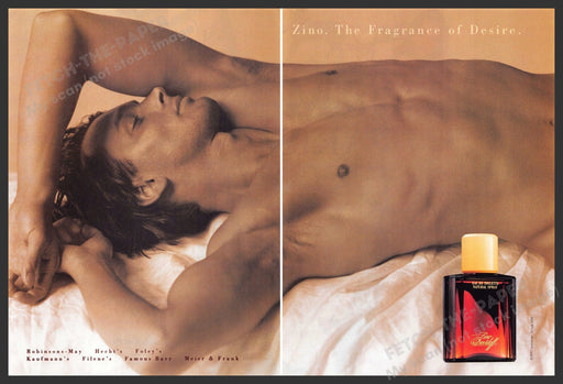 Zino Davidoff Cologne 1990s Print Advertisement Ad (2 pages) 1993 Sexy Man Fetch-the-Paper