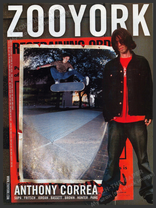 Zoo York Clothing Anthony Correa Skater 2000s Print Advertisement Ad 2002 Fetch-the-paper.com