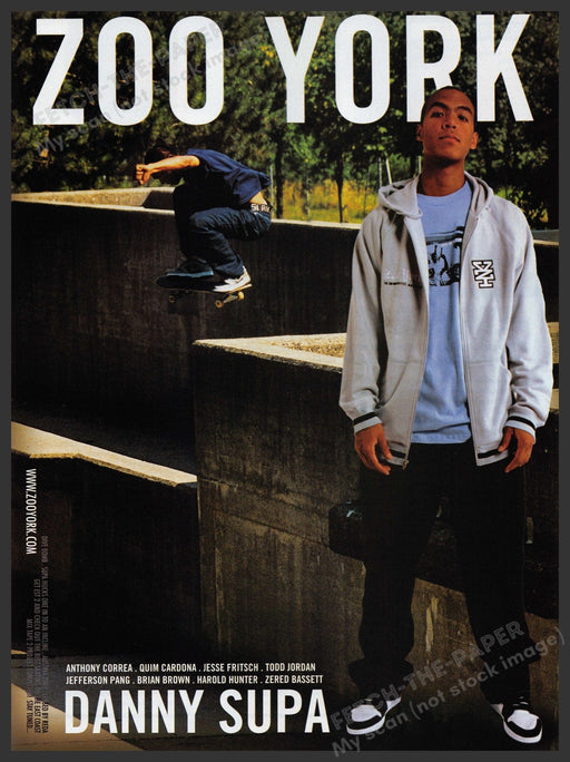 Zoo York Clothing Danny Supa Skateboarder 2000s Print Advertisement Ad 2002 Fetch-the-Paper