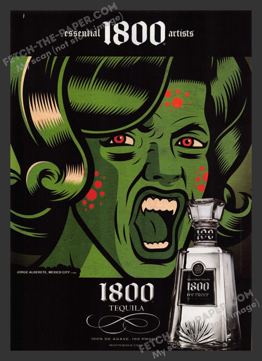 2008 Print Advertisement 1800 Tequila Jorge Alderete Artist Design Alcohol Ad.