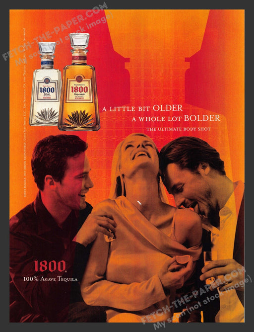 2005 Print Advertisement 1800 Tequila Licking Shoulder Alcohol Ad.