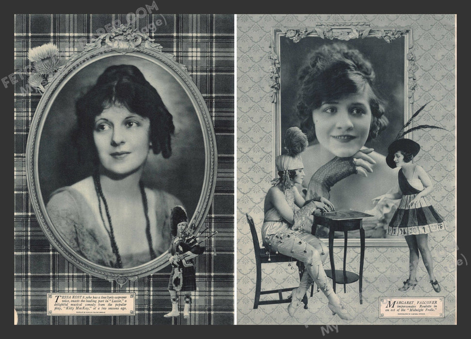 1920 Print Advertisements Tessa Kosta & Margaret Falconer Performers Ad.