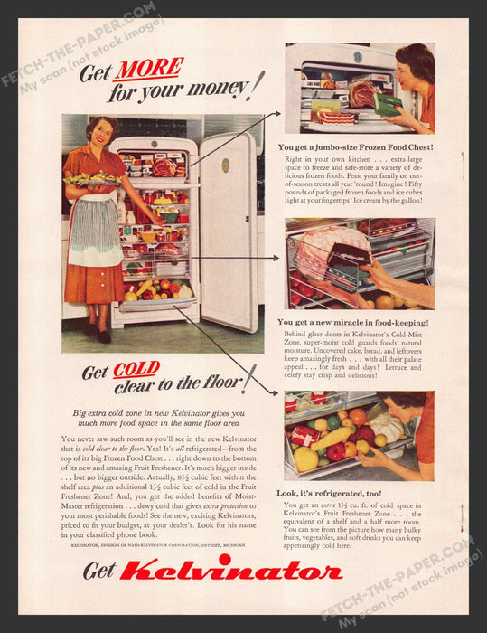 1949 Print Advertisement Kelvinator Refrigerator Appliance Ad.