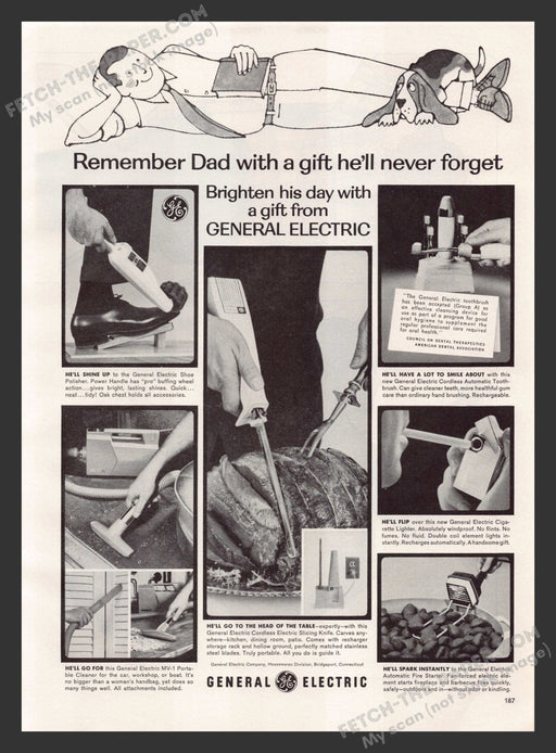 1965 Print Advertisement General Electric Father's Day Gadgets Ad.