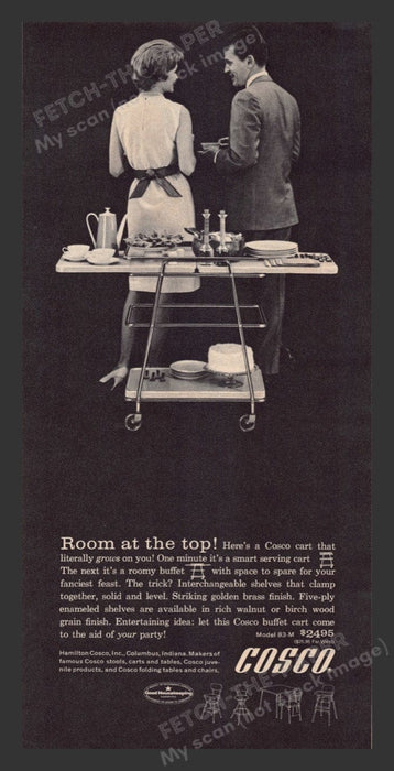 1963 Cosco Serving or Buffet Cart Print Advertisement Ad
