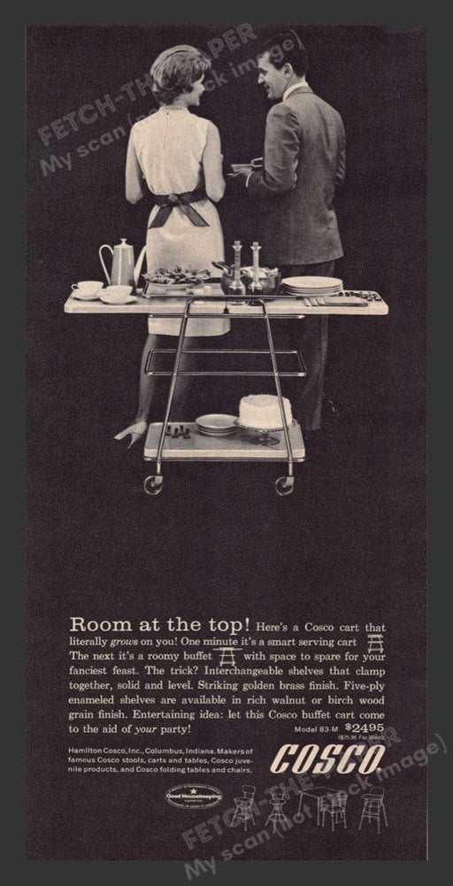 1963 Cosco Serving or Buffet Cart Print Advertisement Ad